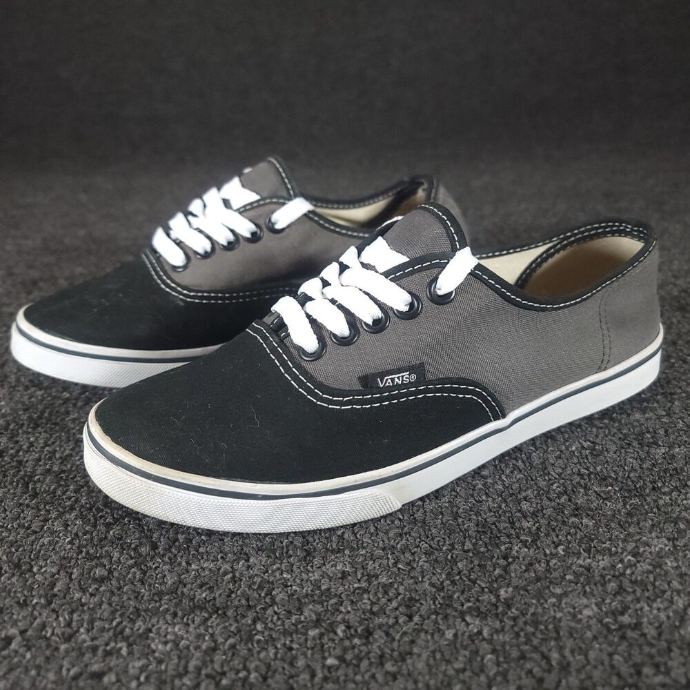 Vans Off The Wall TB9C Black Gray Sneakers Lace Up Low Top Women 7 Men 5.5 Shoes